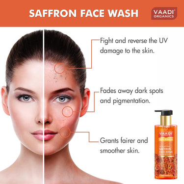 Vaadi Herbals Pvt Ltd Skin Whitening Saffron Face Wash With Sandal Extract, 250 ml
